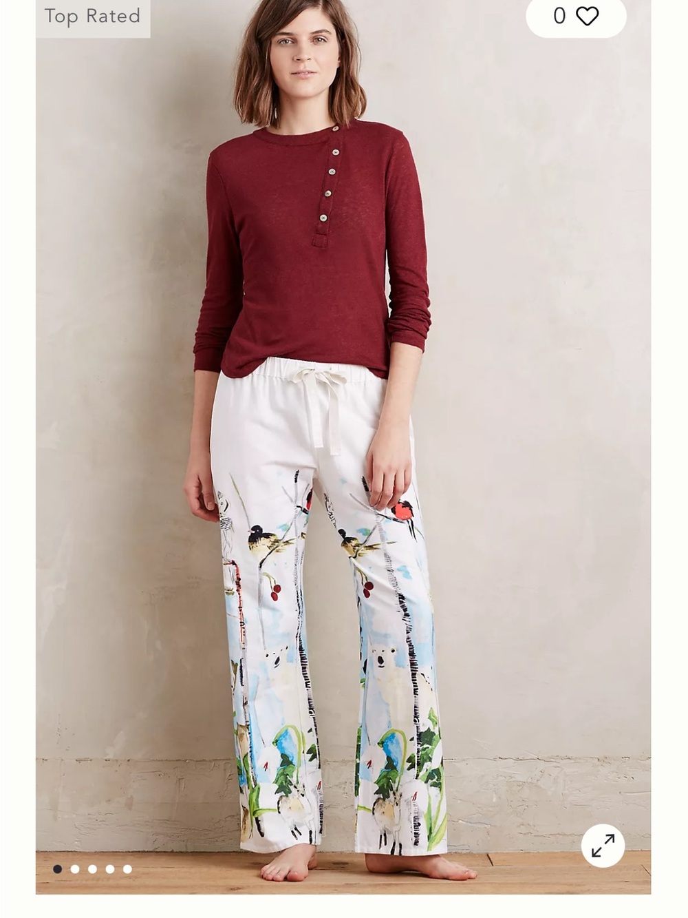 Anthropologie Voutsa S Polarie winter wonderland flannel sleep pants